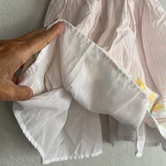 Maggie & Zoe Pink Dress Yellow Ducks Cottage Girly Photos Pom Poms Milkmaid 3T - Picture 5 of 7